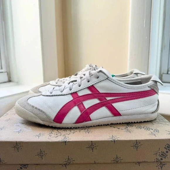 Onitsuka Tiger Mexico 66 ASICS Sneaker Shoes in White Pink Womens 8 - Picture 8 of 10